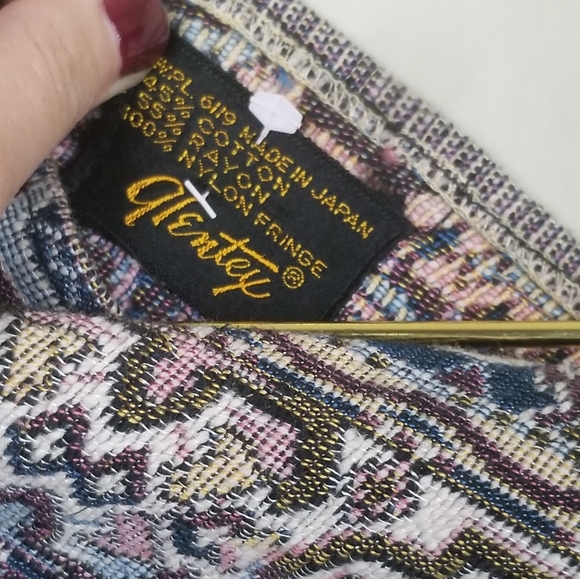 Vtg Boho Embroidered Poncho Fringe - Picture 5 of 5